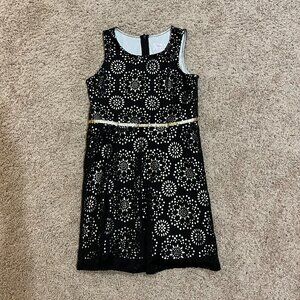 NEW Justice Girl's Black and Gold Dress (Size 12.5 )